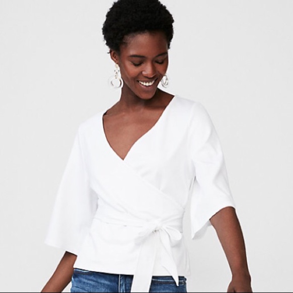 New Express Tie Waist Kimono Sleeve Blouse